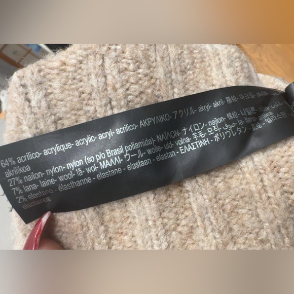 ZARA Knit Net Sweater | Neutral Beige | Relaxed Fit Small oversized sweater🤎 - Picture 4 of 6